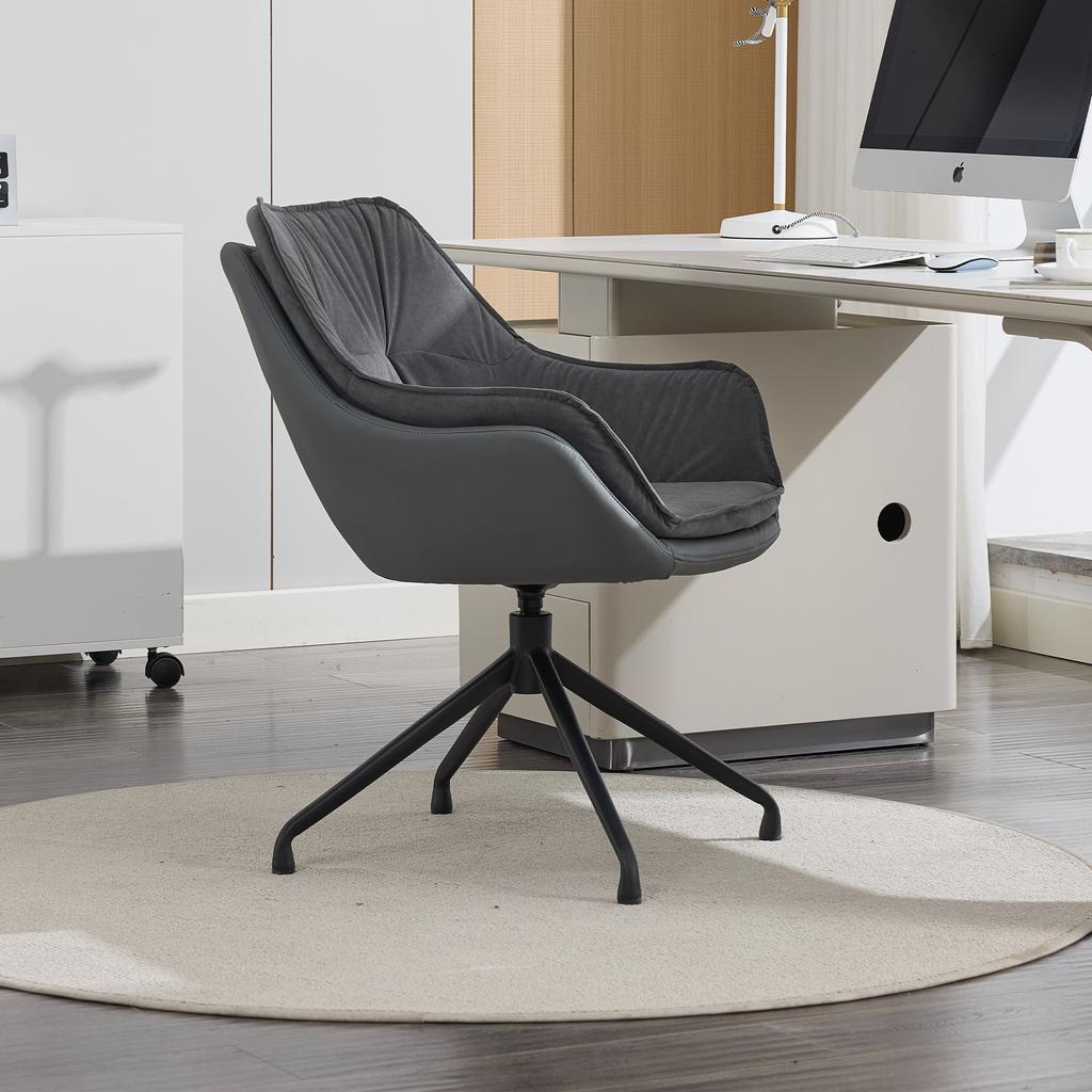 Household Office Chair, Faux Leather Armchair, Deep-Seat Vanity Chair – Ideal for Living Room & Bedroom