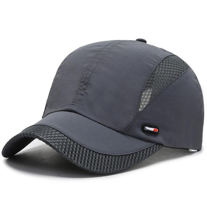 Korean Style Quick-Dry Duckbill Baseball Cap – Men's Sun Protection, Casual & Versatile with Classic Red Label