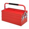 Metal Tool Box 3 Tier 5 Tray Professional Portable Storage Cabinet Workshop Cantilever Toolbox With Carry Handle 45cmx20cmx34.5cm Red