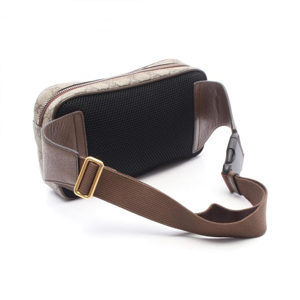 Used GUCCI Ophidia GG Belt Bag GG Supreme Waist Bag Body Bag 574796 PVC Coated Canvas Leather Beige Brown Used Uni
