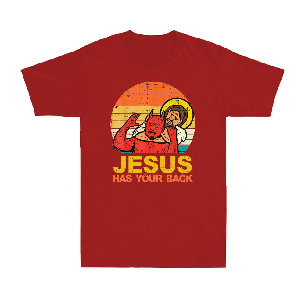 Jesus Has Your Back Funny Jiu Jitsu Retro Christian Vintage Unisexs Tshirt