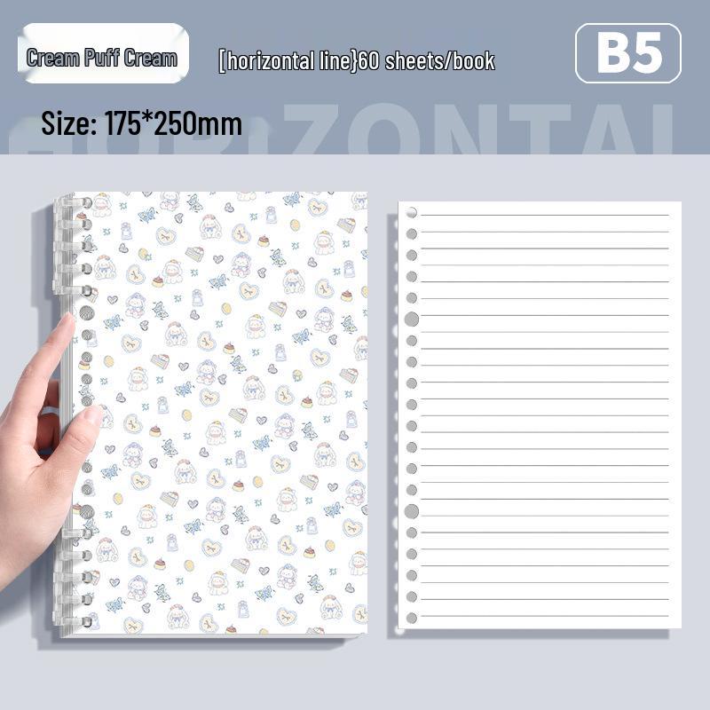 Fresh Floral B5 Loose-Leaf Notebook: Stylish for Instagram, Comfortable Design, Ideal for Students, Simple Spiral Binding.