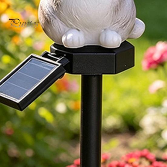 Eco Friendly Solar Garden Decor Cat Light, Waterproof Pathway Outdoor Warm White Path Lights LED Lamp for Patio Yard Lawn Decoration