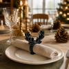 Festive Party Supplies 3D Printed Reindeer Napkin Ring, Decorative Holder, Elk Chocolate Holder Novelty Tableware Holders for Christmas Table