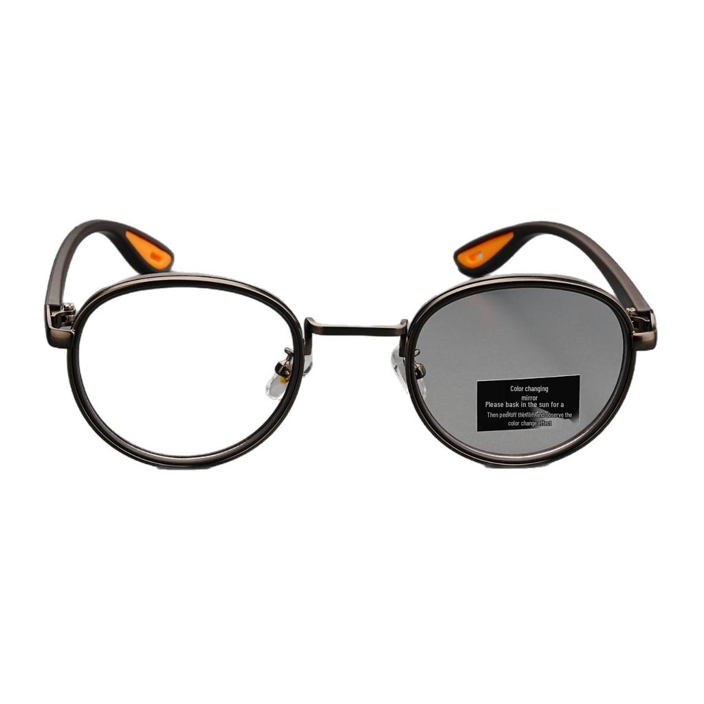 2025 TikTok Trending Color-Changing Glasses with High-Quality Tortoiseshell Frame and White-to-Gray Lenses