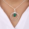 Gemma di Malachite Naturale Gioielli in Argento Sterling 925 Ciondolo Artigianale 1.65" PP-61-27
