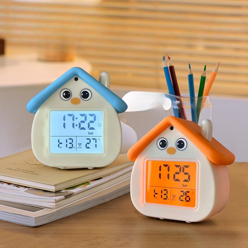 Multifunction AI Voice Smart Alarm Clock Student Learning Voice Control Air Conditioner Night Light Charging