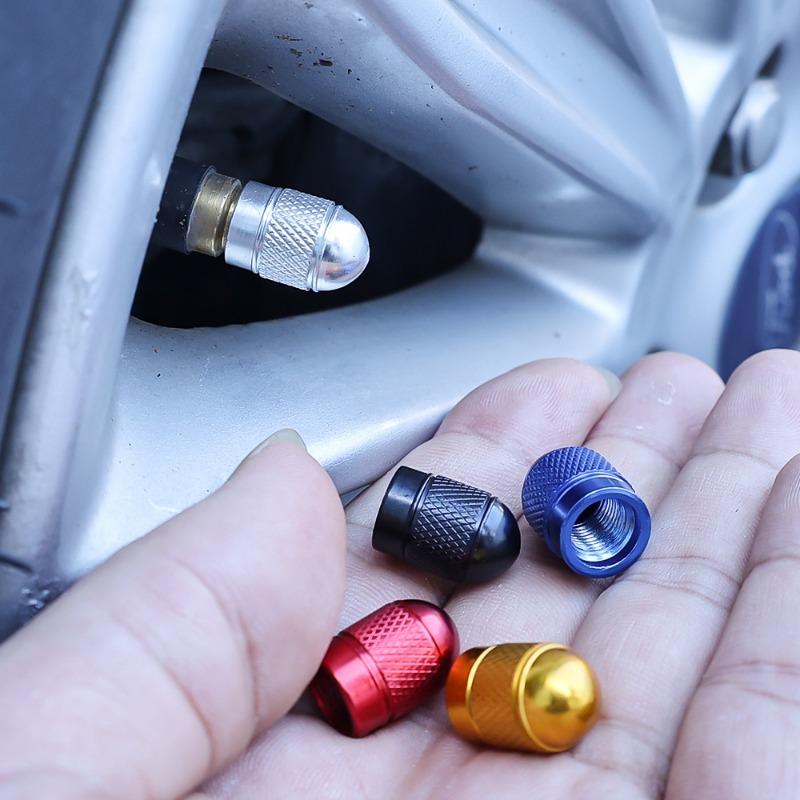4/1 szt. Aluminiowe nakrętki zaworów samochodowych, motocykli, opon rowerowych, nakrętki zaworów, dekoracja, osłona przeciwpyłowa, okrągła, stożkowa, stylowa nasadka