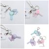 Colorful Resin Keychain Candy Colored Heart Key Butterfly Keyring Phone Charm Jewelry for Fashionable Individuals