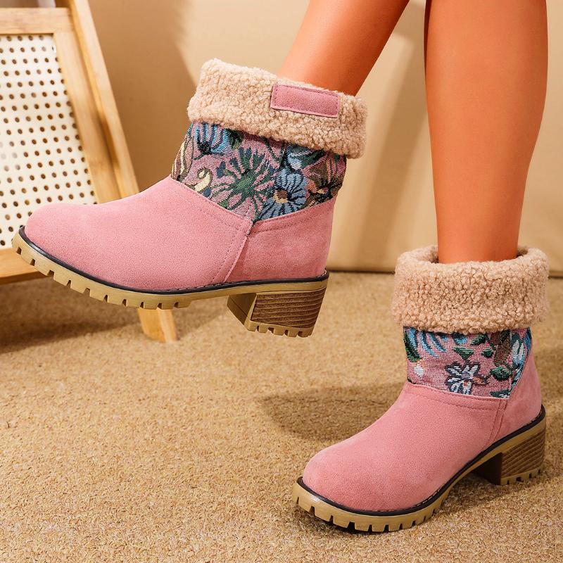 Fashion Autumn Winter 2024 New Women Style French Retro Boots Warm Slip on Comfortable Women Platform Baotou Boots Shoes for Women
