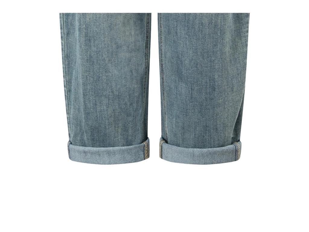 Retro Blue High-Waisted Cropped Harem Jeans for Women