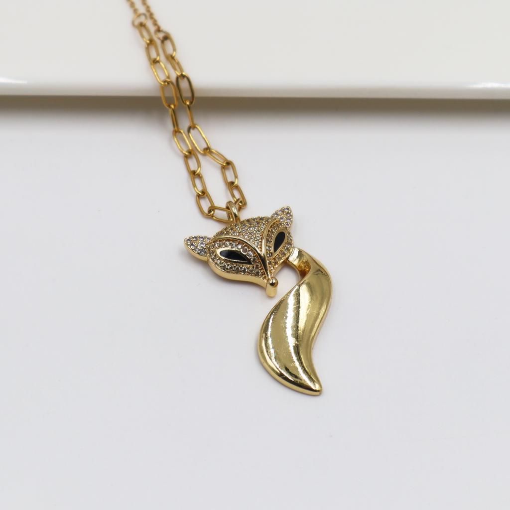 New Design Stainless Steel Fox Pendant Necklace Personalized Animal Pendant Suitable For Men Women Party Birthday Jewelry Gift