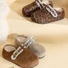 New thick-soled one-pedal Birkenstock half-tray cotton shoes for women's winter velvet outer wear muffin bottom to keep warm