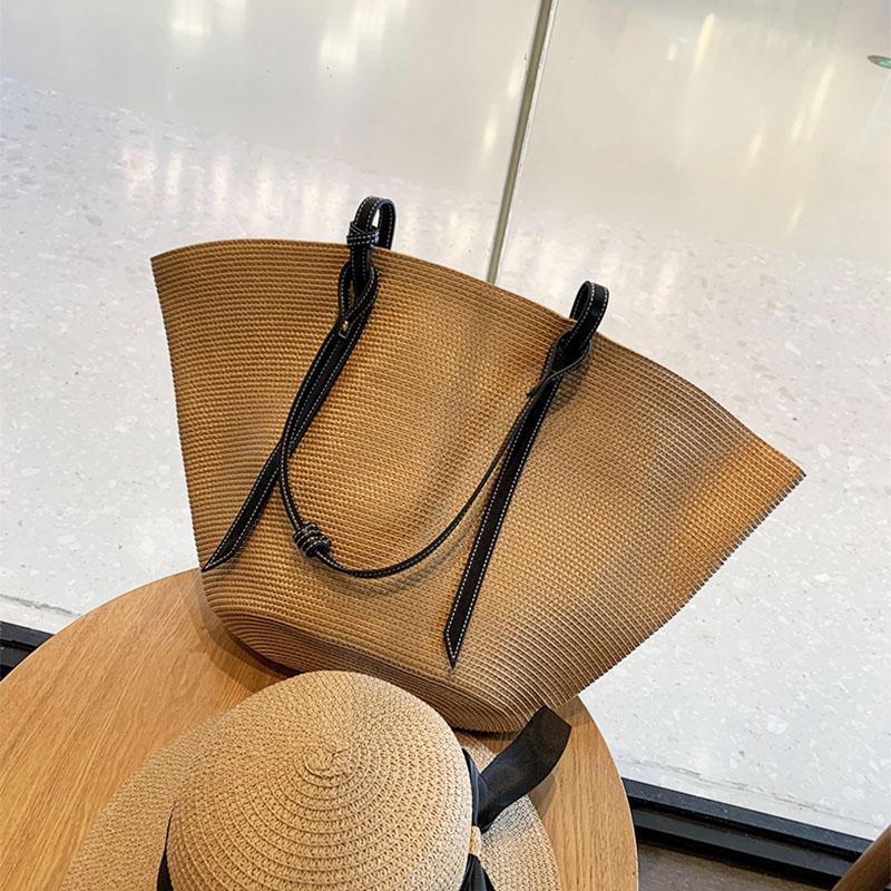 Lady Summer Beach Straw Basket Bags Casual Rattan Large Capacity Totes Women Brands Designer Handbags Wicker Woven Shoulder Bags