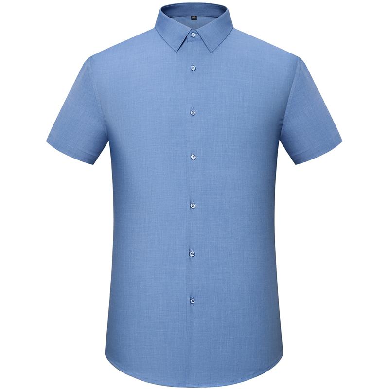 Classic Style Men's Solid Color Short Sleeve Button Up Lapel Shirt, Casual Chic Summer Tops For Office Casual Outdoors Wear