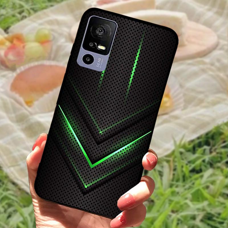 Weiche TPU-Handyhülle für TCL 40R 5G Stoßfeste Schwarze Schutzhülle Bumper für TCL 40 R 5G Schöne Modische Handy-Rückseite Fundas Coques