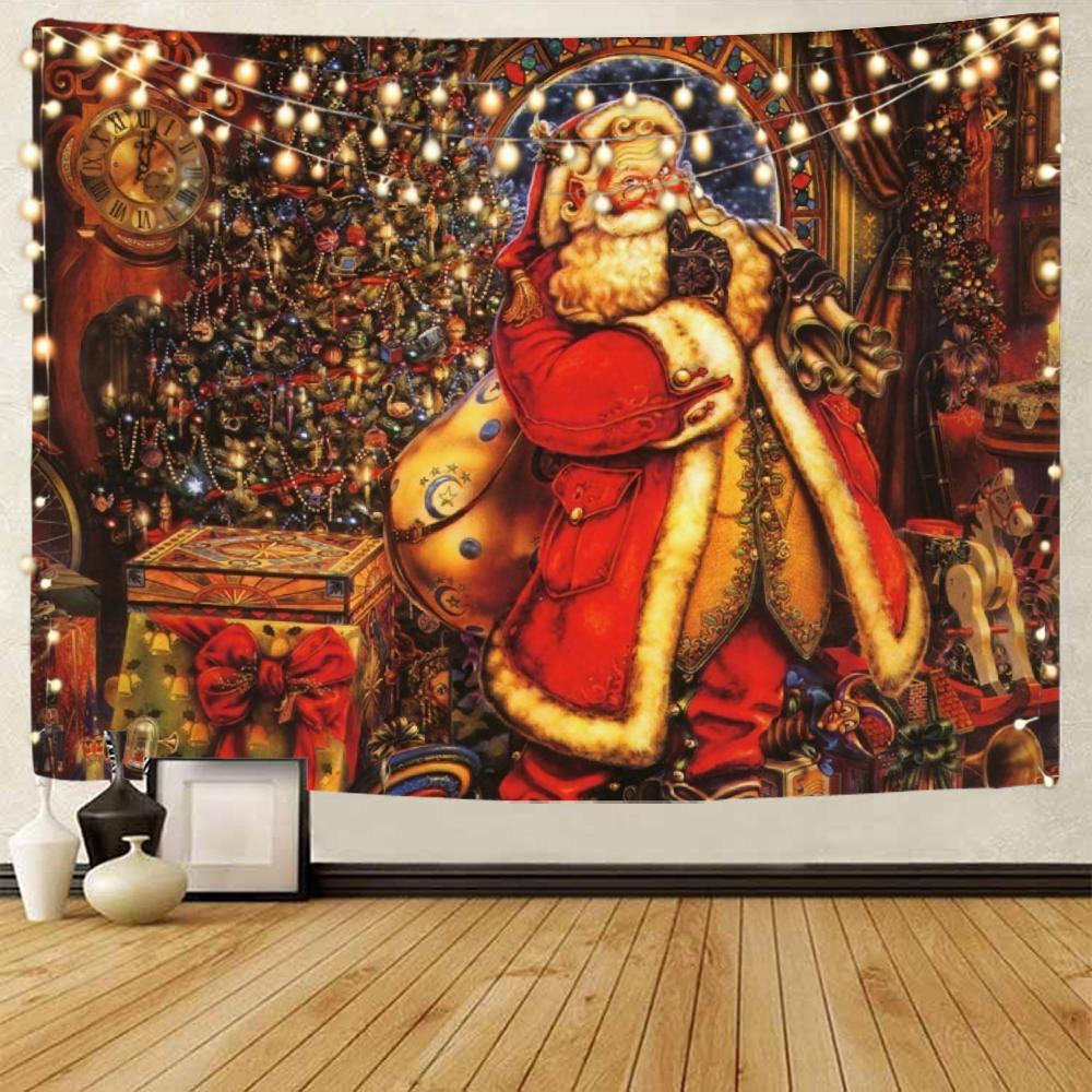 Christmas Santa Background Decoration Tapestry Christmas Party Bar Background Decoration Tapestry Christmas Home Background
