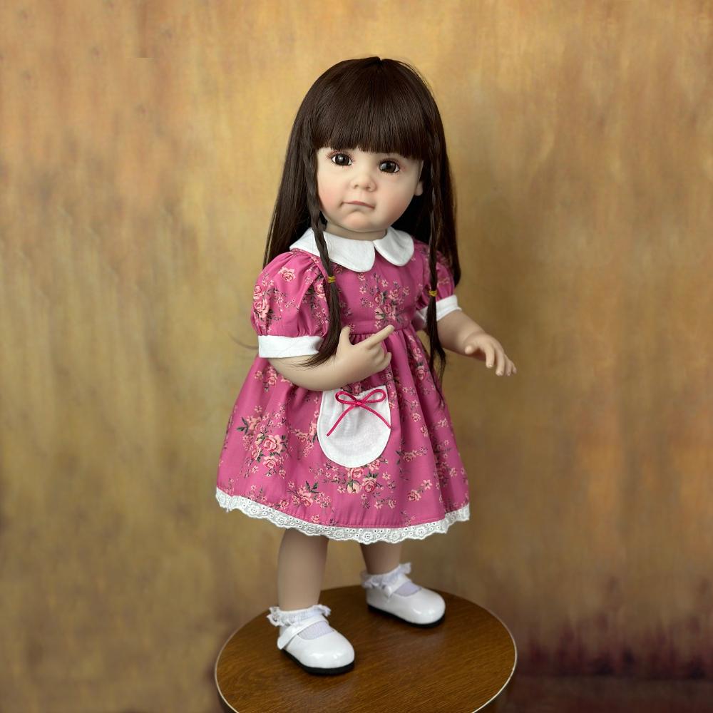 

BZDOLL Новое лицо Реалистичная 55 см Полностью мягкий винил Кукла Реборн для девочки 22 дюйма Принцесса Малышка Арт Бебе Подарки на день рождения для ребенка vinyl body doll