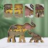 3D Wood Carving Animals Home Decorative Bear Elephant Wolf Presents Ideas Christmas Living Room Office Decor Gift for Friends