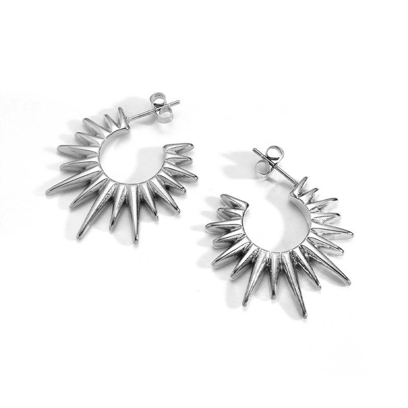 LT-MS-224 European American InS-style Exaggerated Sunflower Stud Earrings Fashionable Individual New Female Trend Stainless