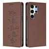 For Samsung Galaxy S25 Ultra Case RFID Blocking Wallet Stand Imprinted Cat Pattern Leather Phone Cover
