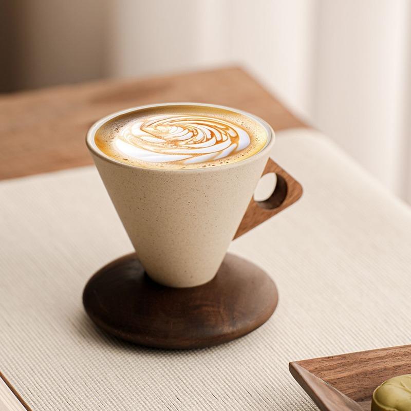 Creative Ceramic Coffee Cup and Saucer Vintage Latte Coffee Mug Exquisite Afternoon Tea Flower Tea Coffee Cup Home Breakfast Mug