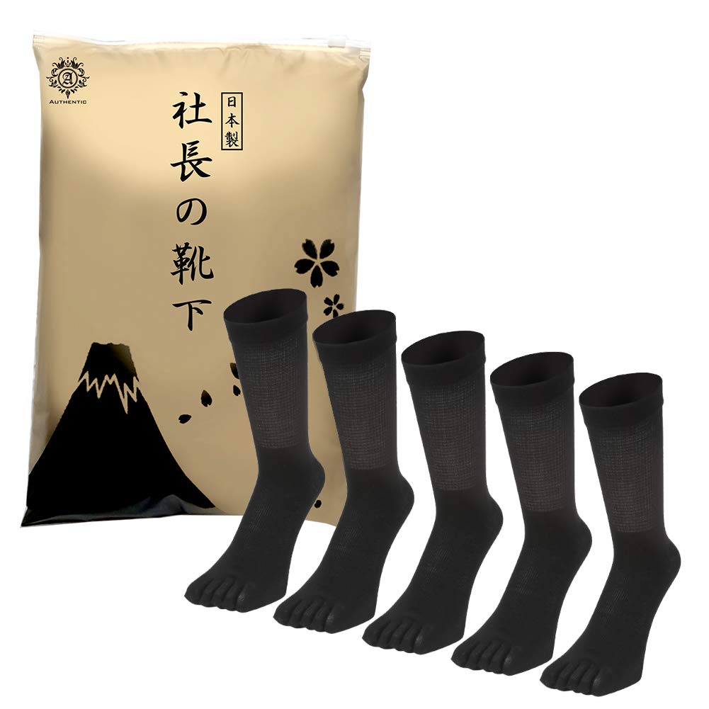 Authentic Socks Made in Business Loose 5 Sizes Five-Toe (President's Socks), Japan, Deodorizing, Barrier-Resistant, Antibacterial, Breathable,