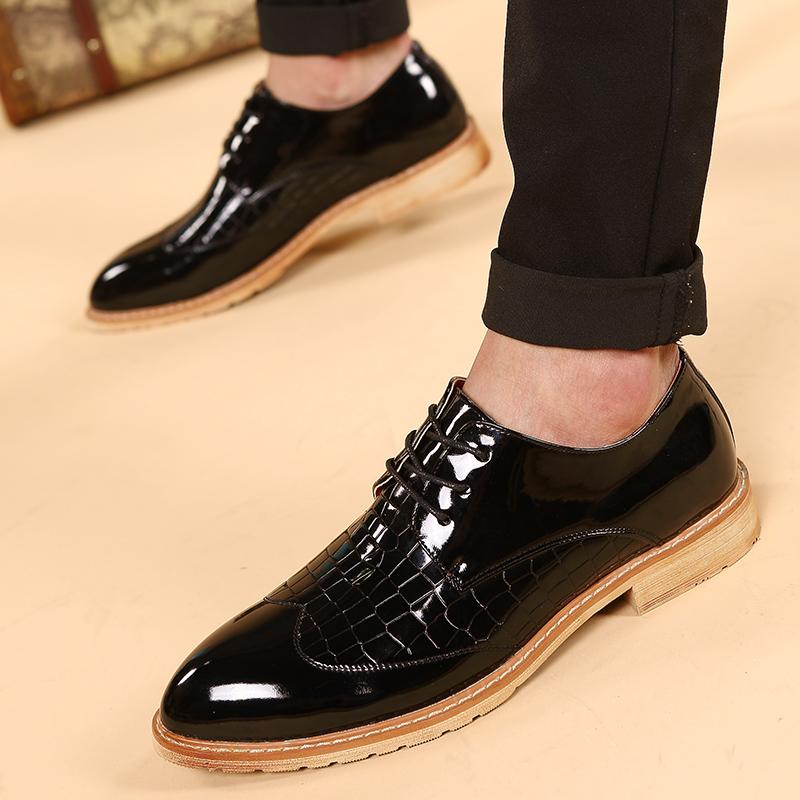 Oxford dress shoes lace up outdoor men's office suit shoes black footwear wedding formal Italian shoes popular big size 48