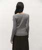 MUSINSA STANDARD WOMAN Women'S Wide Ribbed Slim V-Neck Knit [Medium Grey]