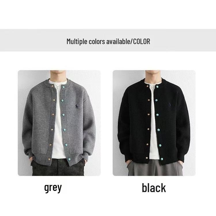 Men's Casual Arctic Fleece Knit Cardigan