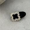 Luxury Zircon Rhinestone Girls Hair Clip Korean Style Hairpin Sweet Barrettes Velvet Duckbill Clip
