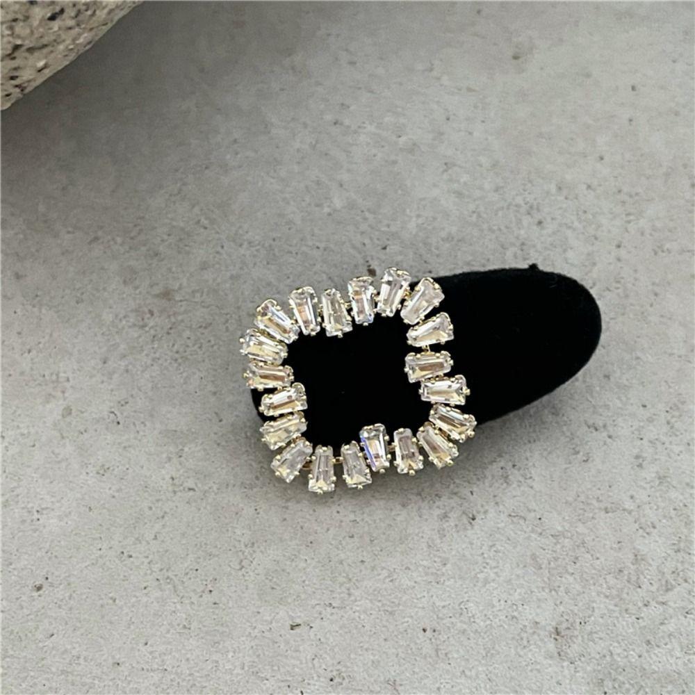 Luxury Zircon Rhinestone Girls Hair Clip Korean Style Hairpin Sweet Barrettes Velvet Duckbill Clip