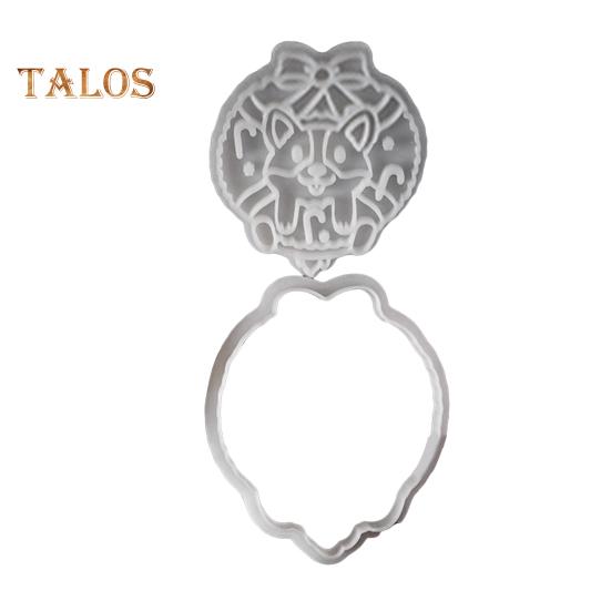 Christmas Cookie Cutter 3D Mini Cartoon Animal Shape Fondant Biscuit Stamp for Baking Cake Decorating Corgi Kitten Dog Cat Christmas Theme Holiday