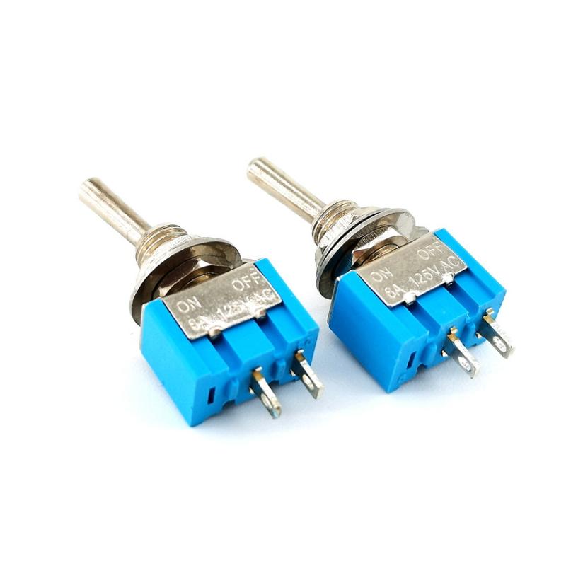 10Pcs Dpdt Mini Toggle Switch 2Pin 2 Position On/Off Miniature Toggle Switch 6A 125V Toggle Switch,6Mm Opening