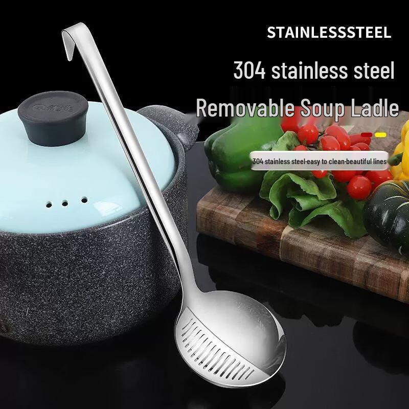 

304 Stainless Steel 2-in-1 Oil Separator Soup Skimmer (2-Pack)