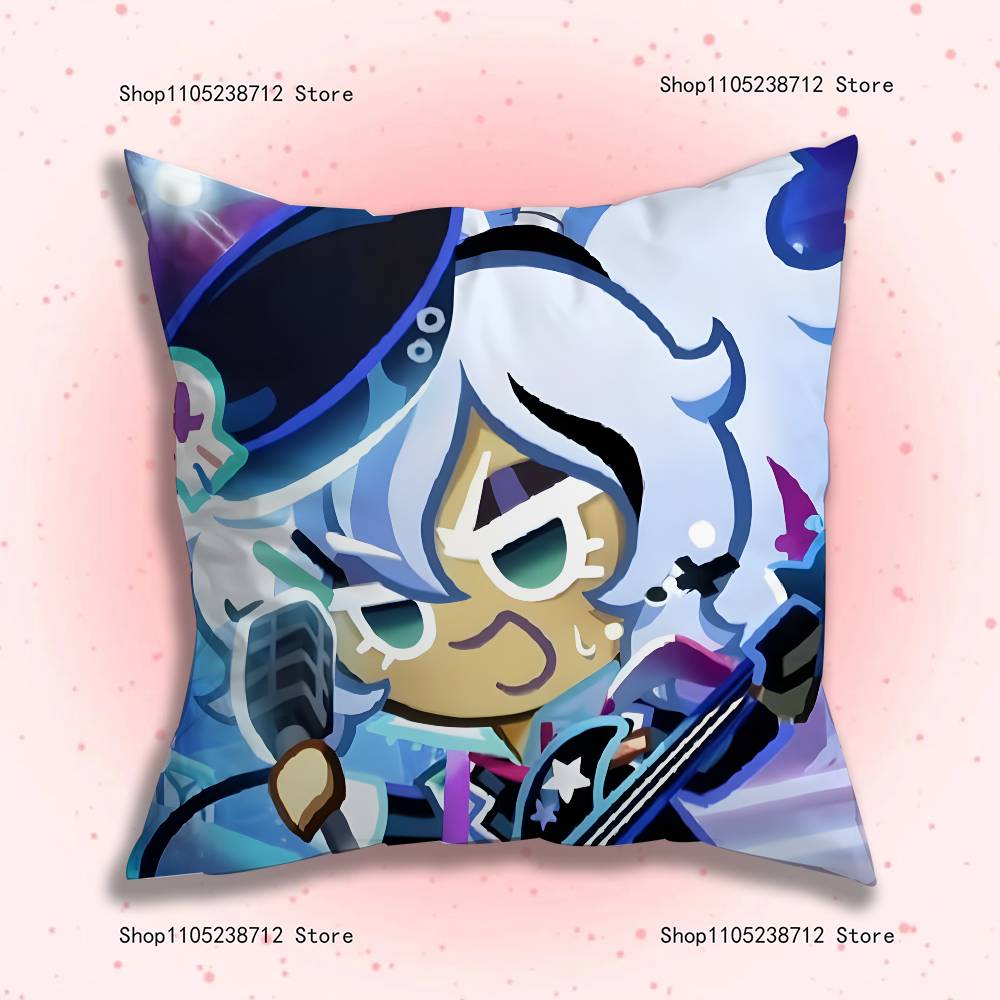 Funny Game Cute C-Cookies R-Runing Pillow Case Cute Anime Peripherals Bedroom Sofa Decorative Cushion Cover Soft Cushion Cover