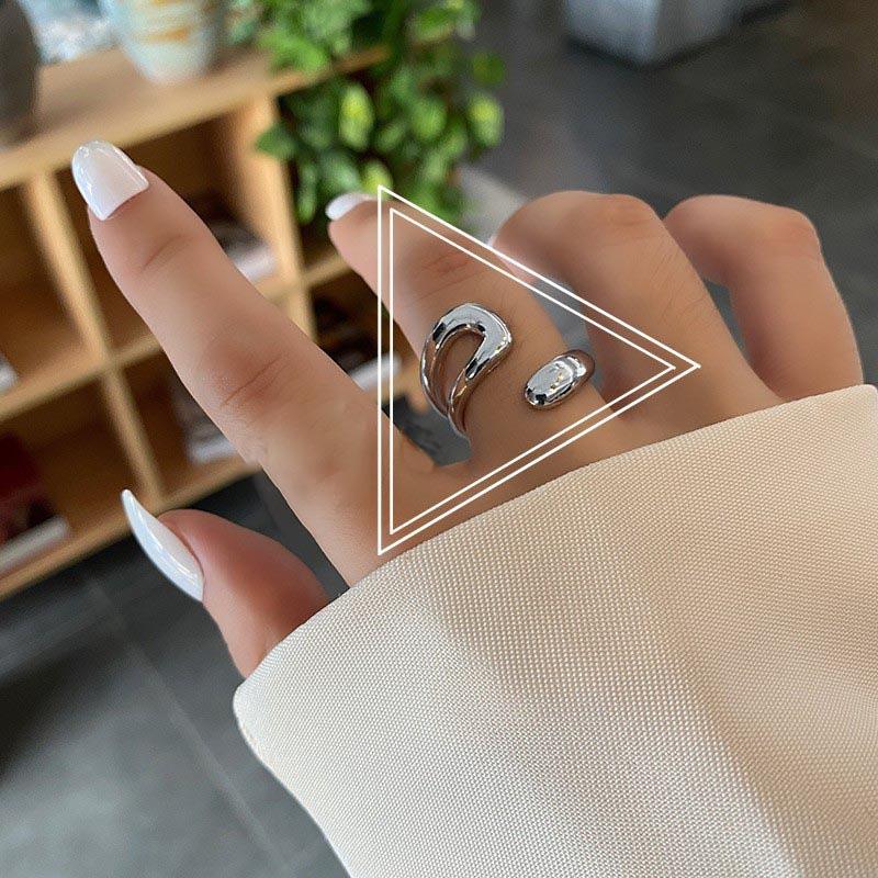 Minimalist Gold Color Chunky Rings Trendy Geometric Round Circle Rings for Women Thick Stack Rings Female Wedding Jewelry