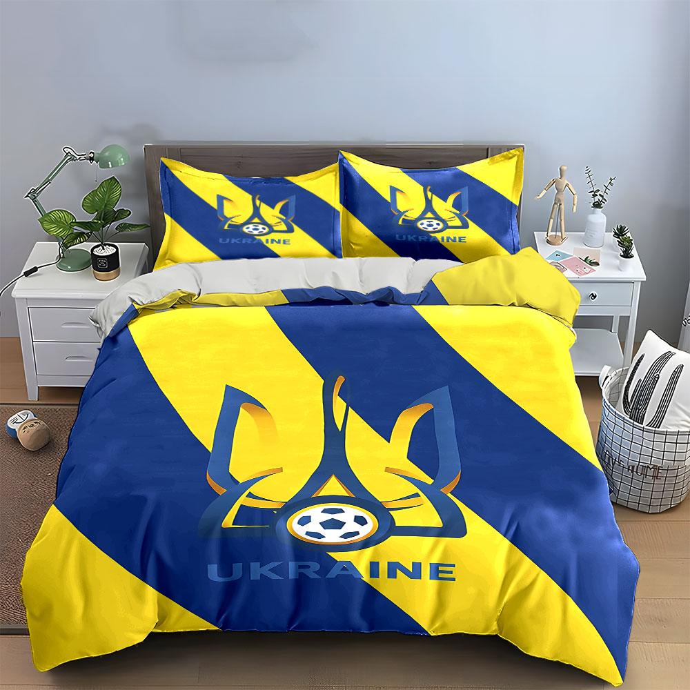 Ukraine Flag Bedding Set Bedding Duvet Cover Set Duvet Cover Pillowcases (1 * Duvet Cover 2 * Pillowcases, without duvet insert)