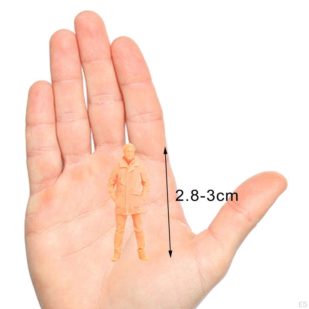 1/64 Figures Tiny People Scenes Unpainted Miniature Model Character Doll for Accessories