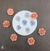 6-in-1 Rose with Leaves Mold: For Plaster, Resin, Mousse, and Aromatherapy