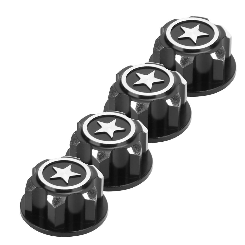 4pcs Aluminum Alloy Wheel Hub   Cover Accessory Fit for   X Maxx 1Celsius10 RC Car(Black )