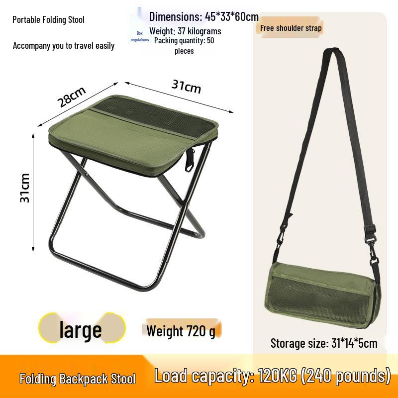 Tragbarer Outdoor-Klappstuhl Rucksack und Hocker für Camping und Angeln