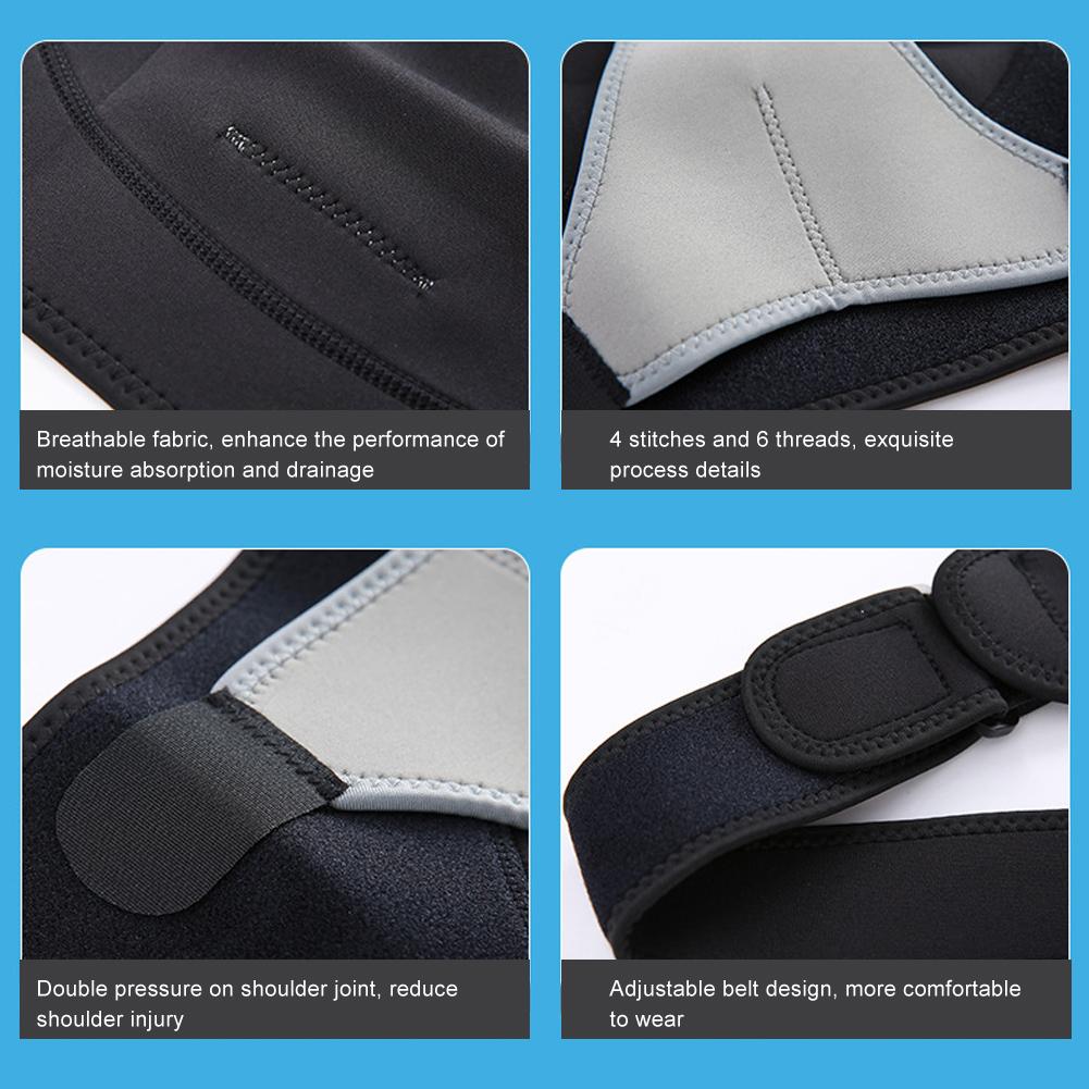 Sport Bandage Adjustable Shoulder Pad Protection Strain Protective Gear Right Shoulder Protector Gray