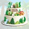 21 Stück Dinosaurier Kuchen Dekorationen, Dinosaurier Eier Kuchenaufsatz, PVC Gräser Bäume Dinosaurier Kuchen Dekorationen für Geburtstagsparty, Kuchen