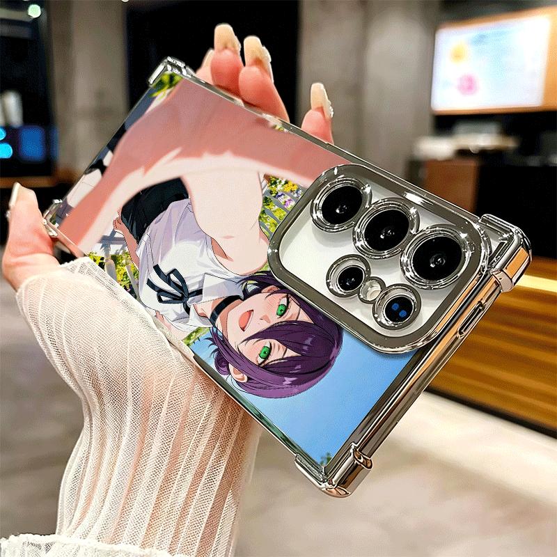 Anime Character R-Reze CSM Plating Phone Case For Samsung Galaxy S24 S25 FE S26 Edge S23 Ultra S22 S21 Plus S20 Anti-Fall Airaba