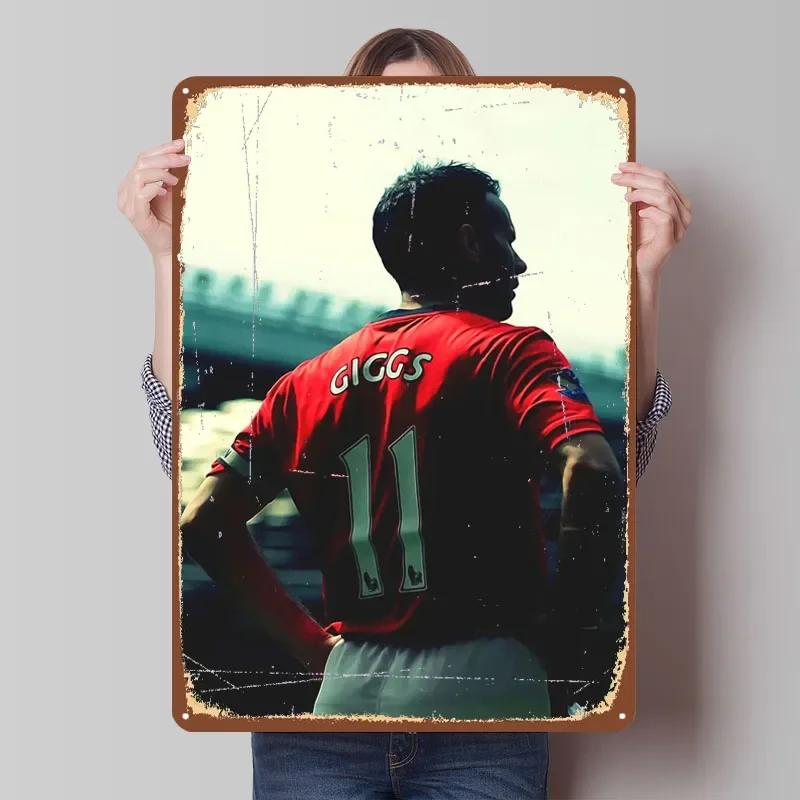 

Райан Гиггз Футболист Манчестер Юнайтед Металлический Постер Предметы Домашнего Декора Металлические Жестяные Таблички на Заказ для Украшения Стен Ретро Комната 7.9x11.8In(20x30cm)