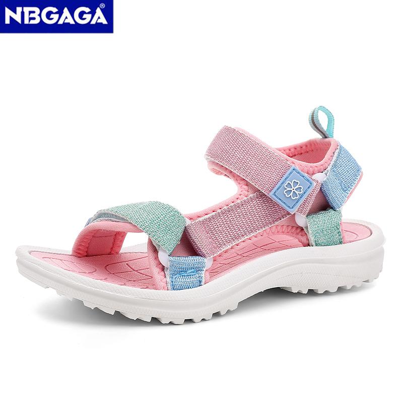 Cute Pink Kids' Girls Sport Sandals Open-Toe Non Slip Walking Shoes for Children Boys Outdoor Beach Sandals Summer Breathable