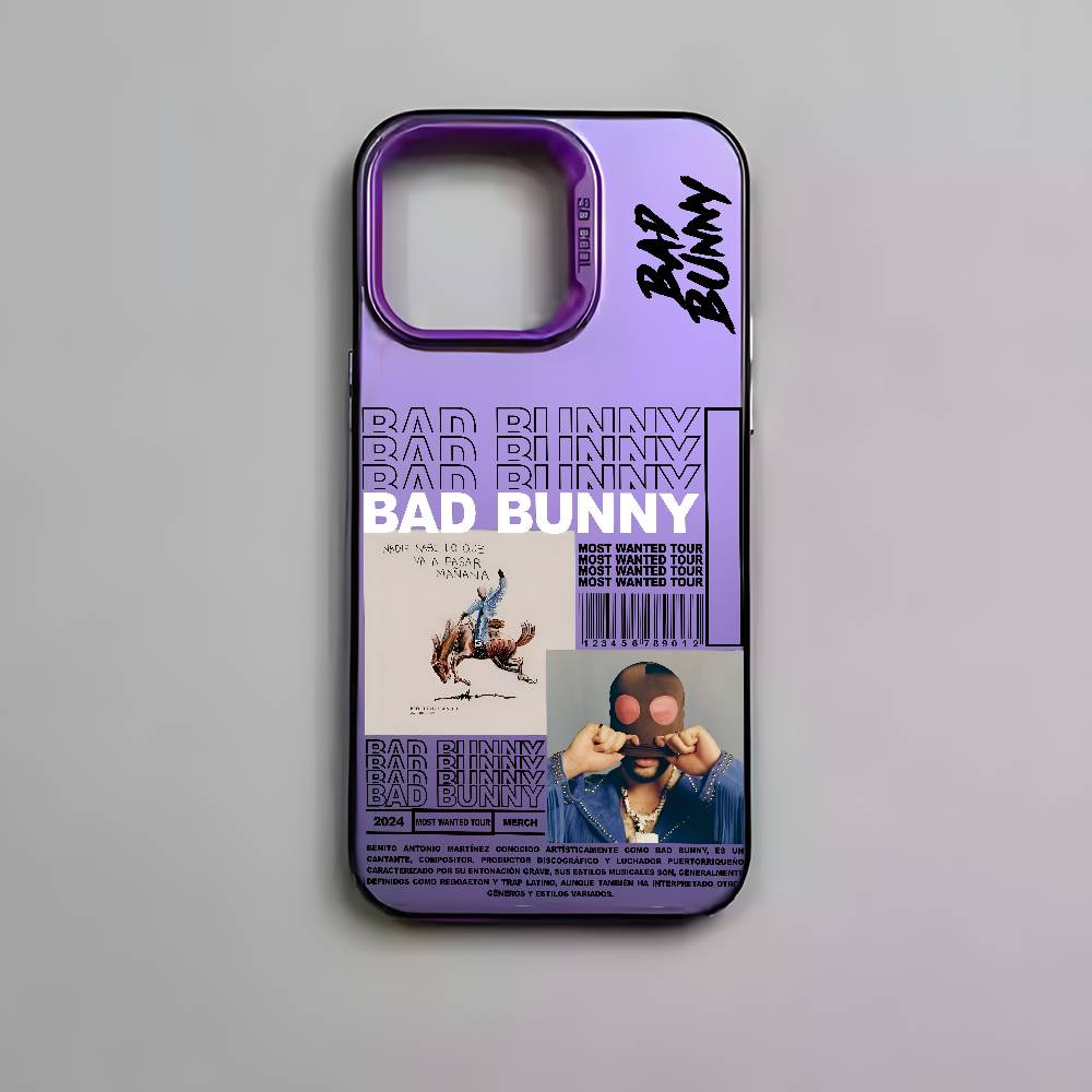 B-Bad Bunny Art Album Etui na Telefon Dla iPhone 17 16e 16 15 14 13 12 11 mini Pro Max X XR XSMAX 8 7 Air Plus Przeciwupadkowe Matowe Pokrowiec