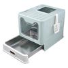 Stainless Steel Cat Litter Box Fully Enclosed Foldable Cats Sandbox Large Drawer Anti-splash Deodorizing Cat Toilet Easy Clean
