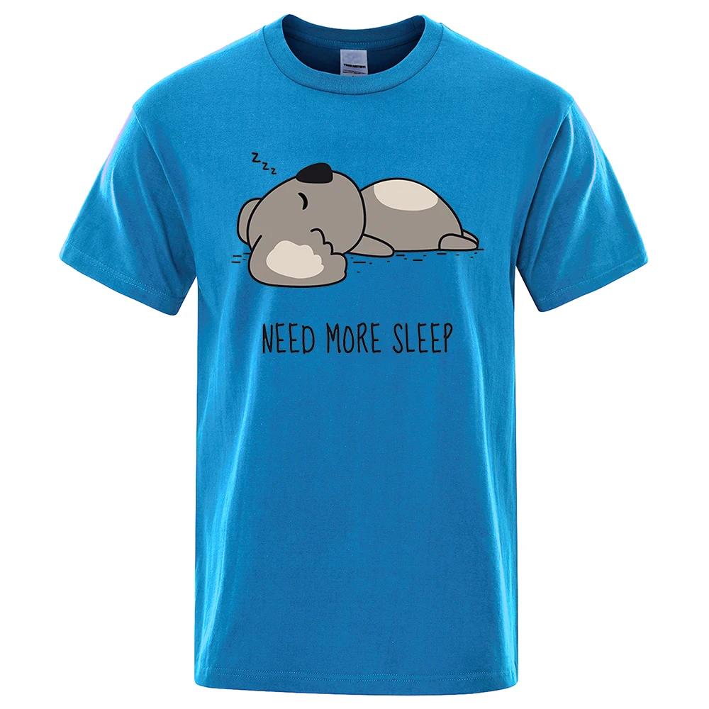 Need More Sleep Cartoons Bear Tshirt Street T-Shirts Hip Hop Unisex Tops Fashion Cotton Clothes Casual Breathable T Shirt